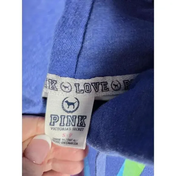 Victorias Secret Pink 86 LOVE Small RAINBOW VINTAGE y2k Hoodie Sweats SET - Picture 4 of 11